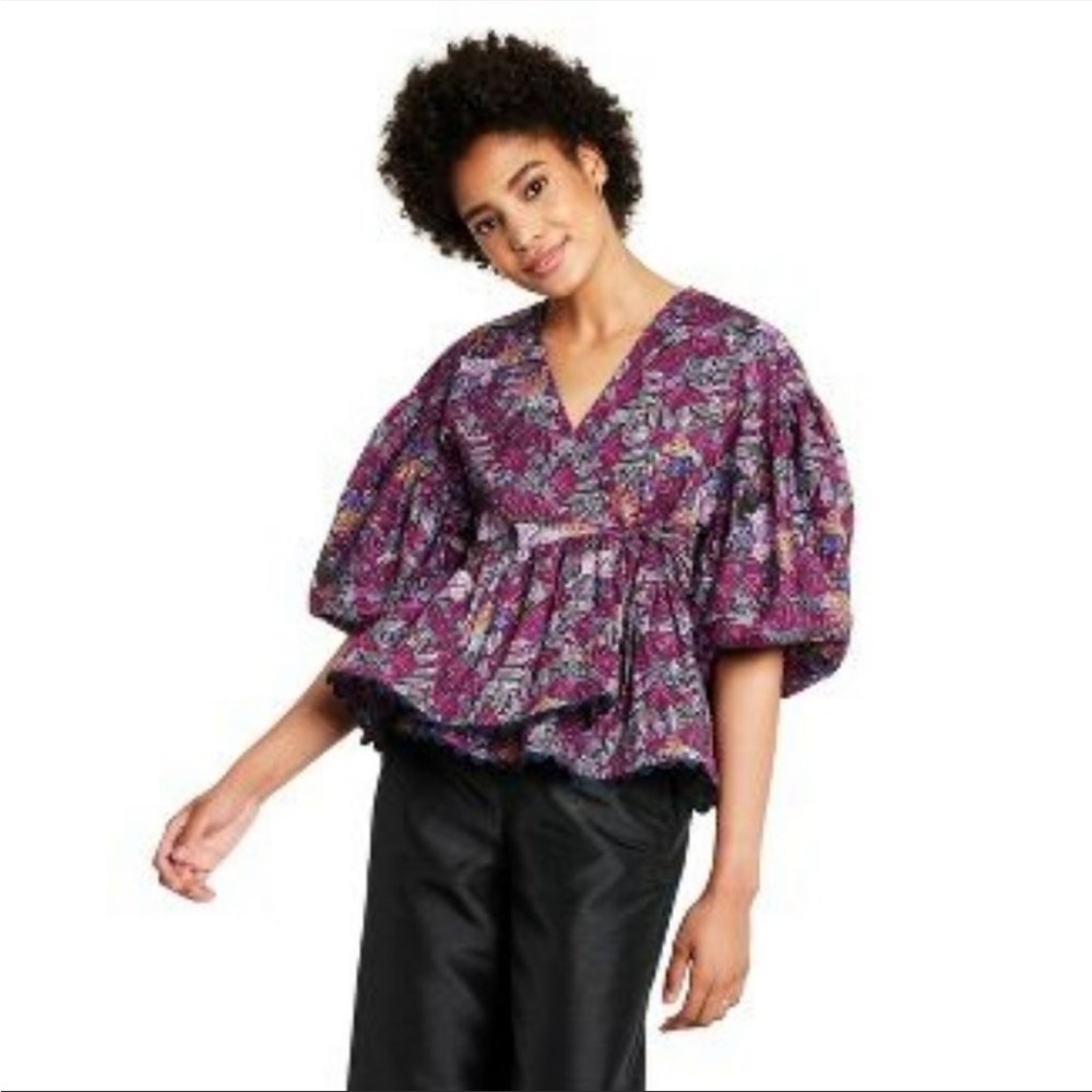 Kika Vargas x Target floral top blouse size Small 2X